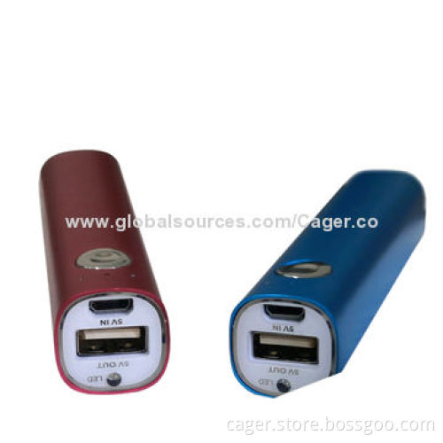 2,600mAh Single Cell Power Banks with Aluminum Housing